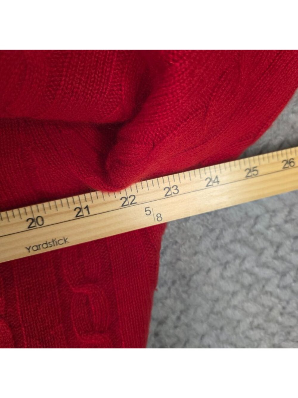 Grant Thomas Mens XL Red Cashmere Cable Knit Sweater Two-Ply Soft Classic Style - Picture 6 of 9